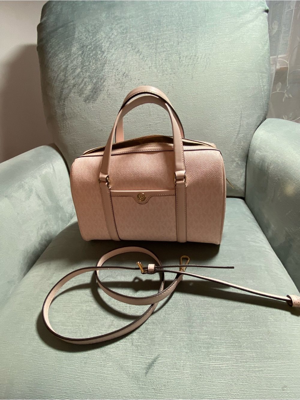 Michael Kors Medium Duffle Blush Pink Satchel with Removable Crossbody Strap